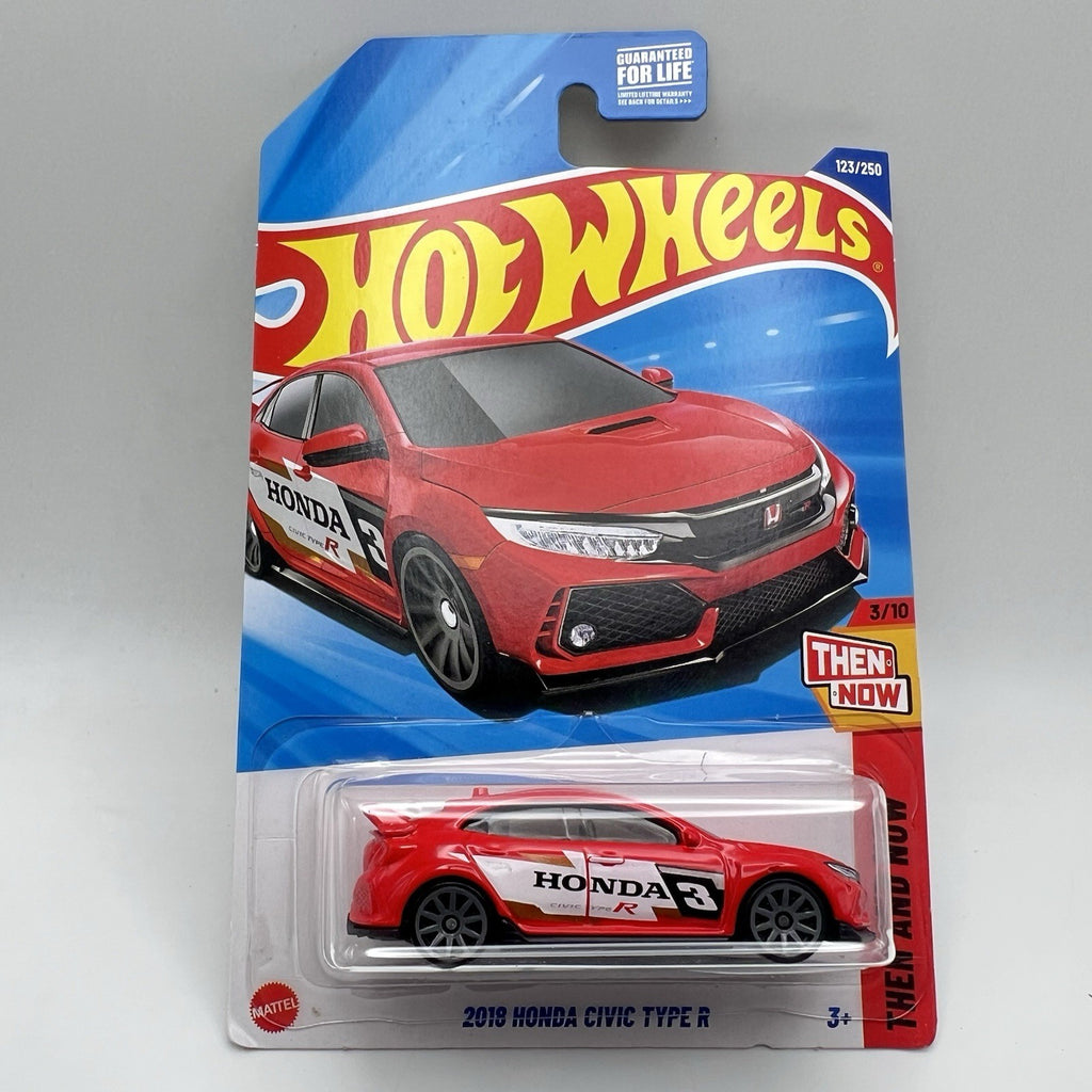 2025 Hot Wheels Red 2018 Honda Civic Type R 123/250 Then And Now 3/10