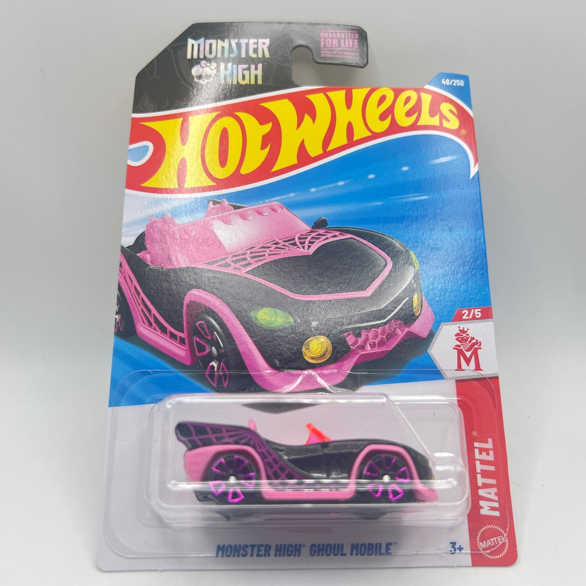 Hot Wheels Monster High Ghoul Mobile 48/250 Mattel 2/5 Black Pink 1:64