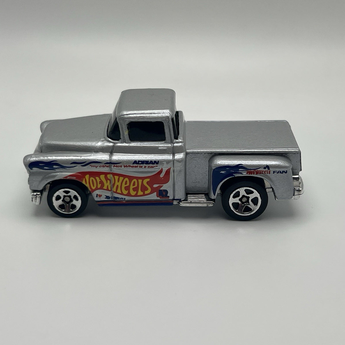 1991 Hotwheels '56 Chevy FLASHSIDER pickup Truck Silver 5sp Chrome Wheels #899