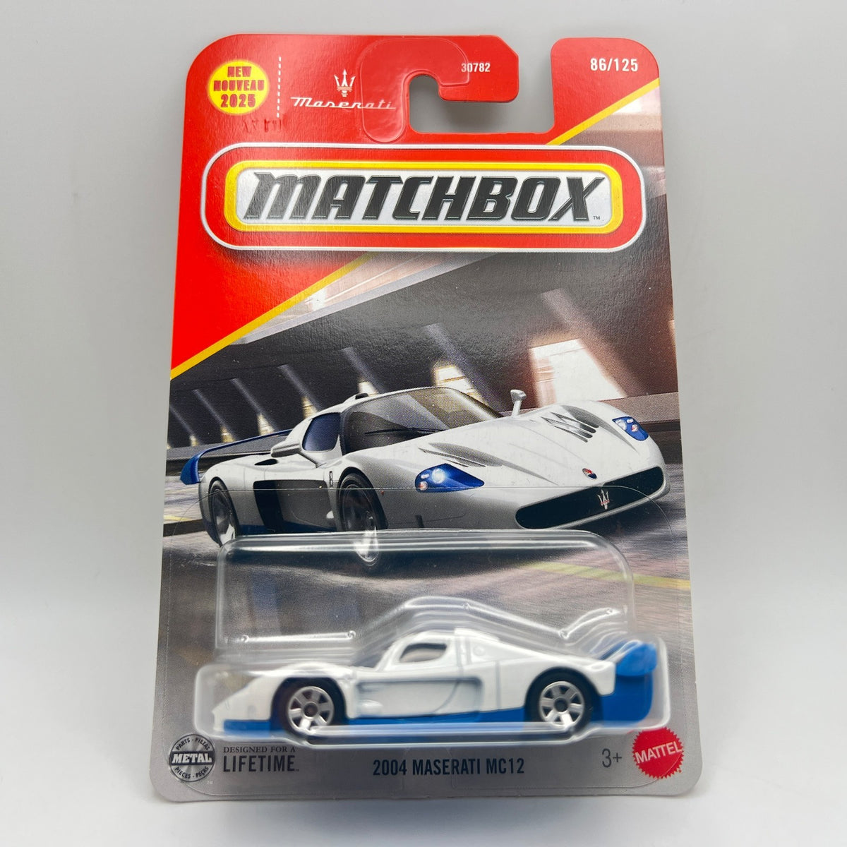 Matchbox 2004 Maserati MC12 White Blue 86/125 The Vault