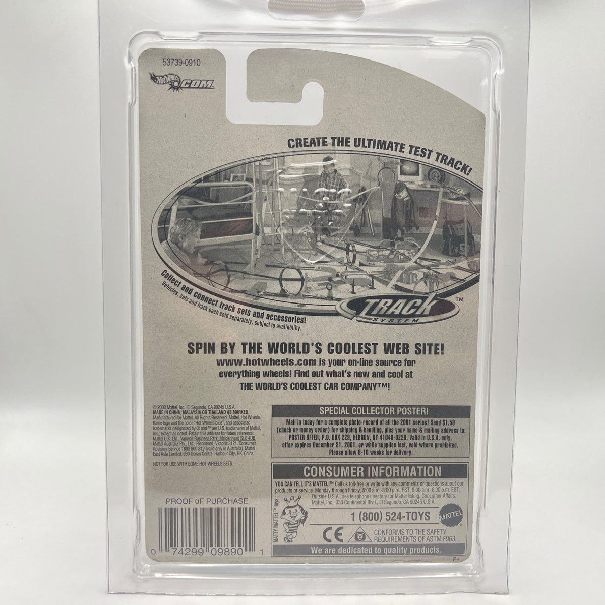 Hot Wheels ERROR Blimp Card with Ferrari F40 Blue 2001 #210 The Vault