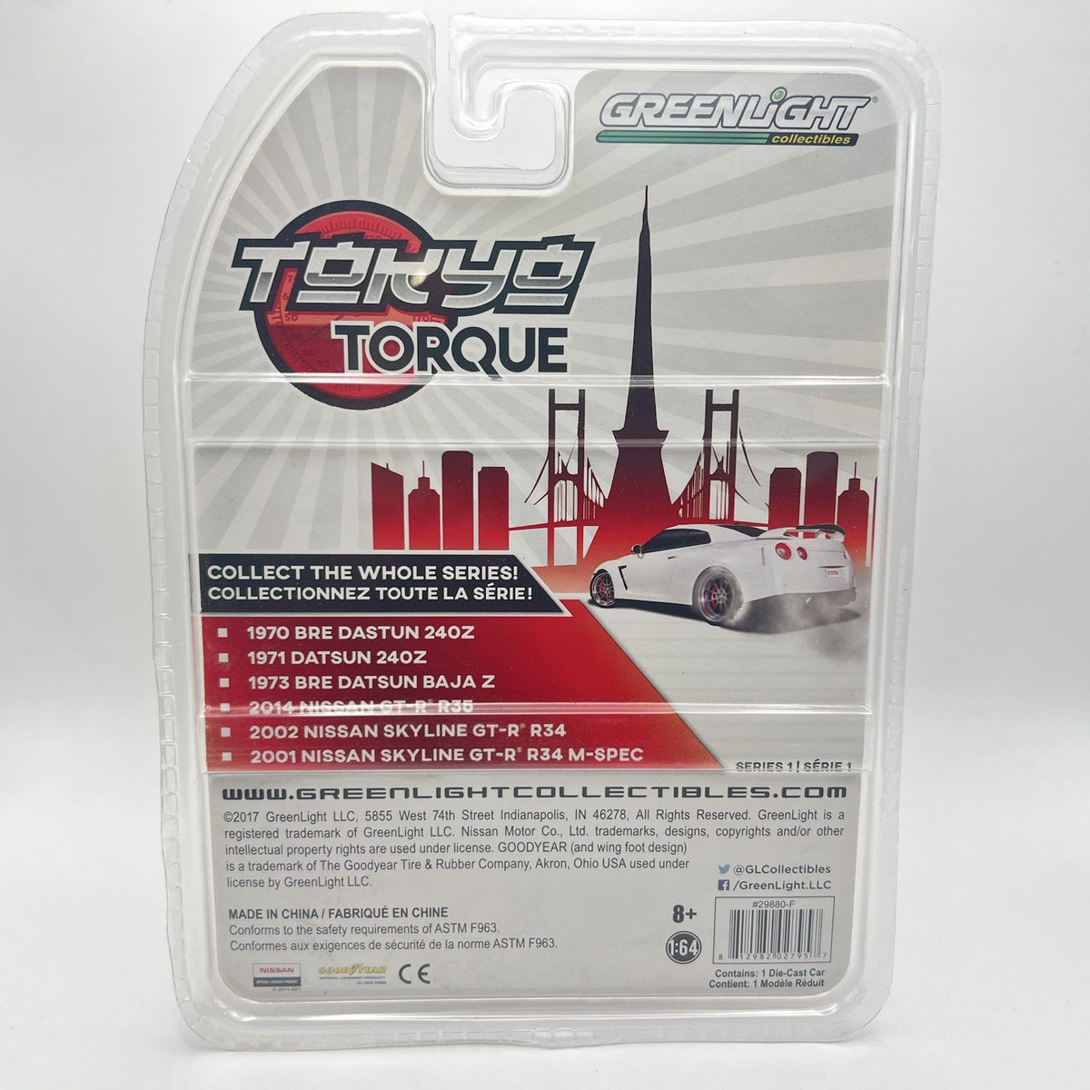 Greenlight Tokyo Torque 2014 Nissan GT-R R35 White 1:64