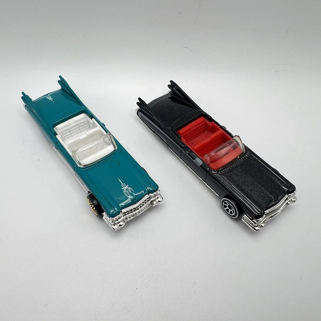 Hot Wheels '59 Cadillac Eldorado Convertible  Lot Of 2 Turquoise & White - Black