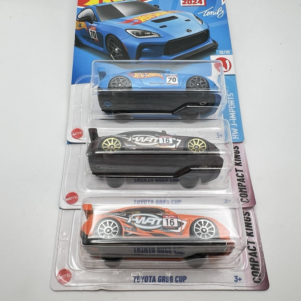 LOT OF 3 - 2024 & 2025 HOT WHEELS TOYOTA GR86 CUP HW J-IMPORTS COMPACT KINGS