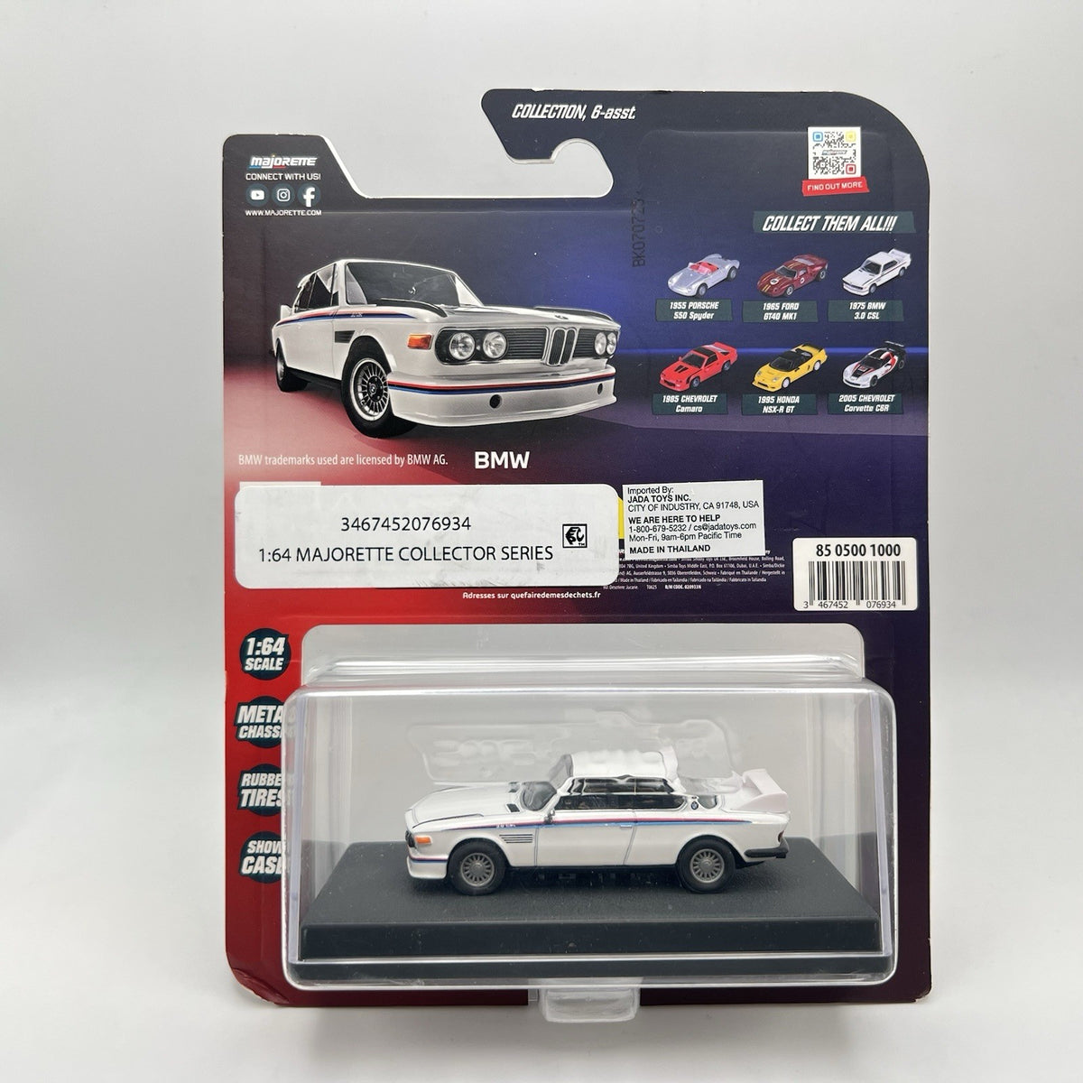Majorette 2025 Collector Series White 1975 BMW 3.0 CSL 1:64 Scale