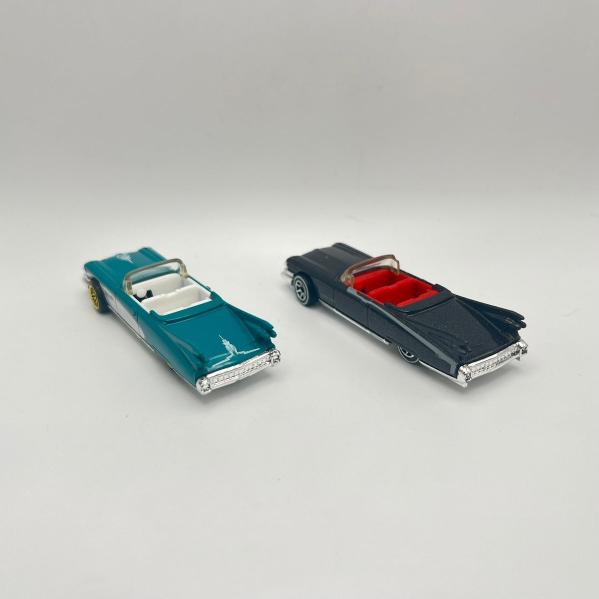 Hot Wheels Lot of 2 '59 Cadillac Eldorado Convertible Teal Black LOOSE