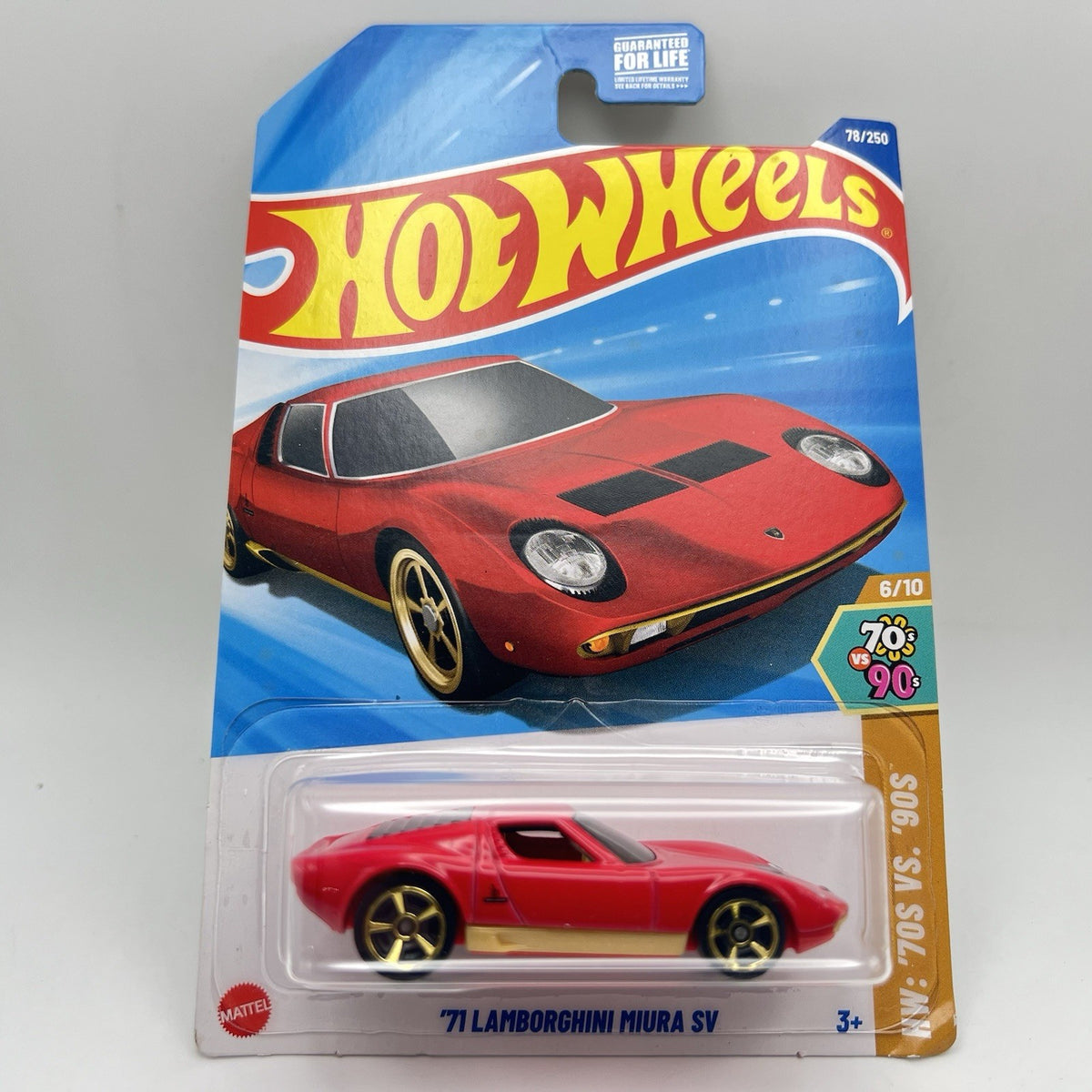 HOT WHEELS '71 LAMBORGHINI MIURA SV HW: '70s VS. 90s RED DIECAST 1:64 SCALE NEW