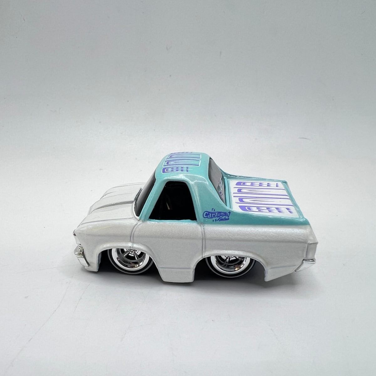 Car Tuned MGA Chevy El Camino White Teal Chibi LOOSE