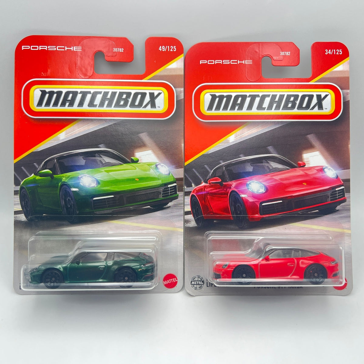 Matchbox Porsche 911 Targa Lot of 2 Green 49/125 + Red 34/125 1:64