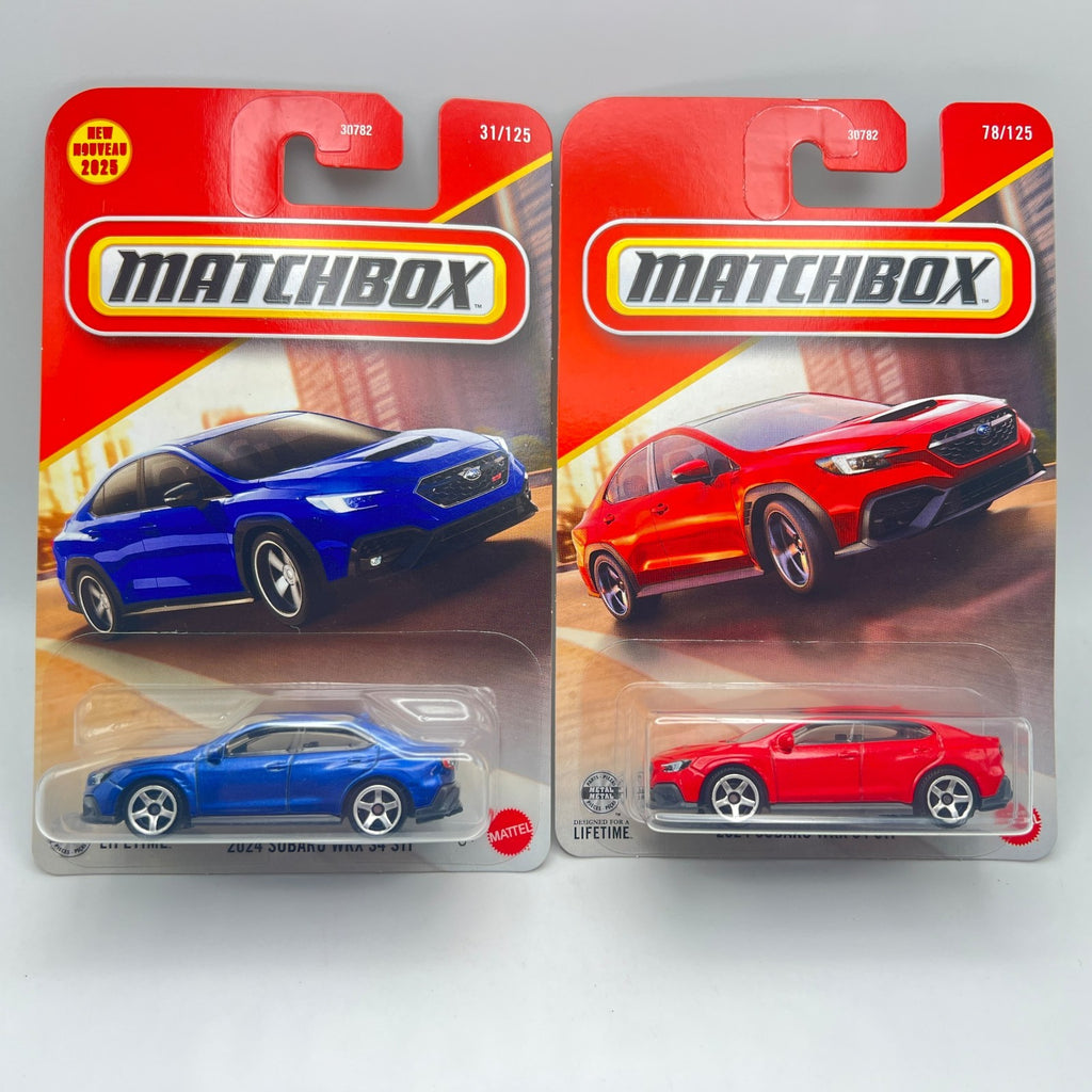 Matchbox 2024 Subaru WRX S4 STI Lot of 2 Blue 31/125 + Red 78/125 1:64