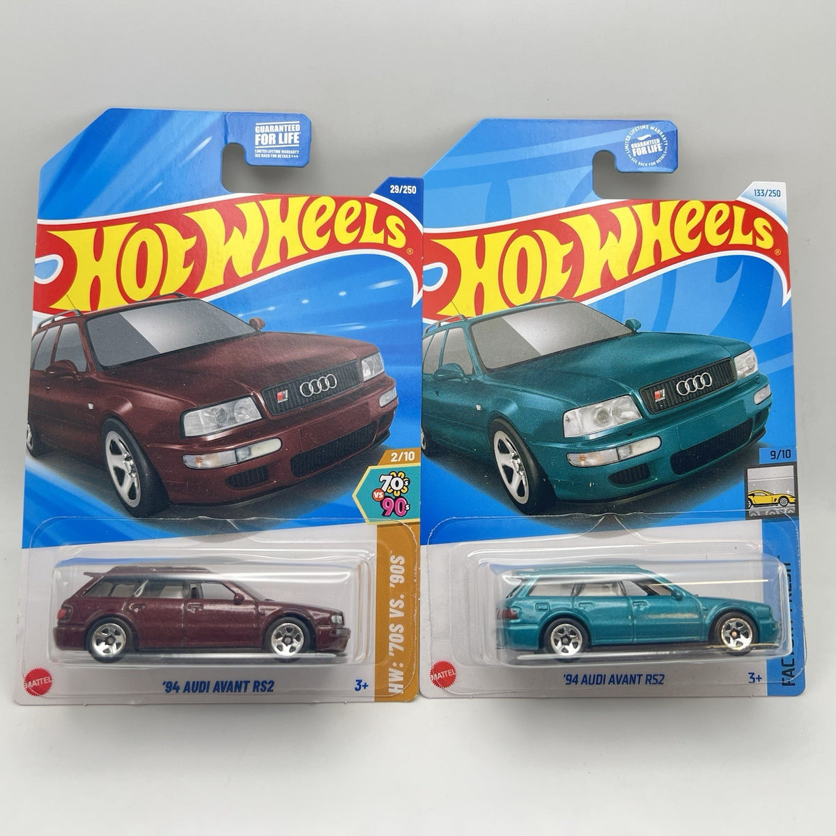 Lot Of (2) 2024 Hot Wheels '94 Audi Avant RS2 Teal And Maroon