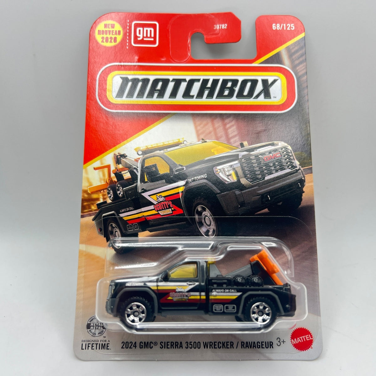 Matchbox 2024 GMC Sierra 3500 Wrecker Black Scotty's Towing 68/125 New 2026