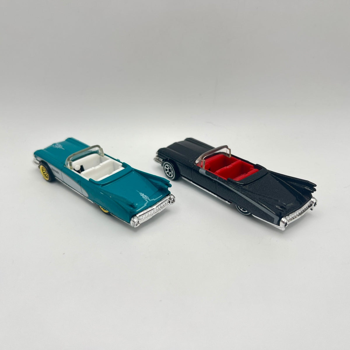 Hot Wheels Lot of 2 '59 Cadillac Eldorado Convertible Teal Black LOOSE