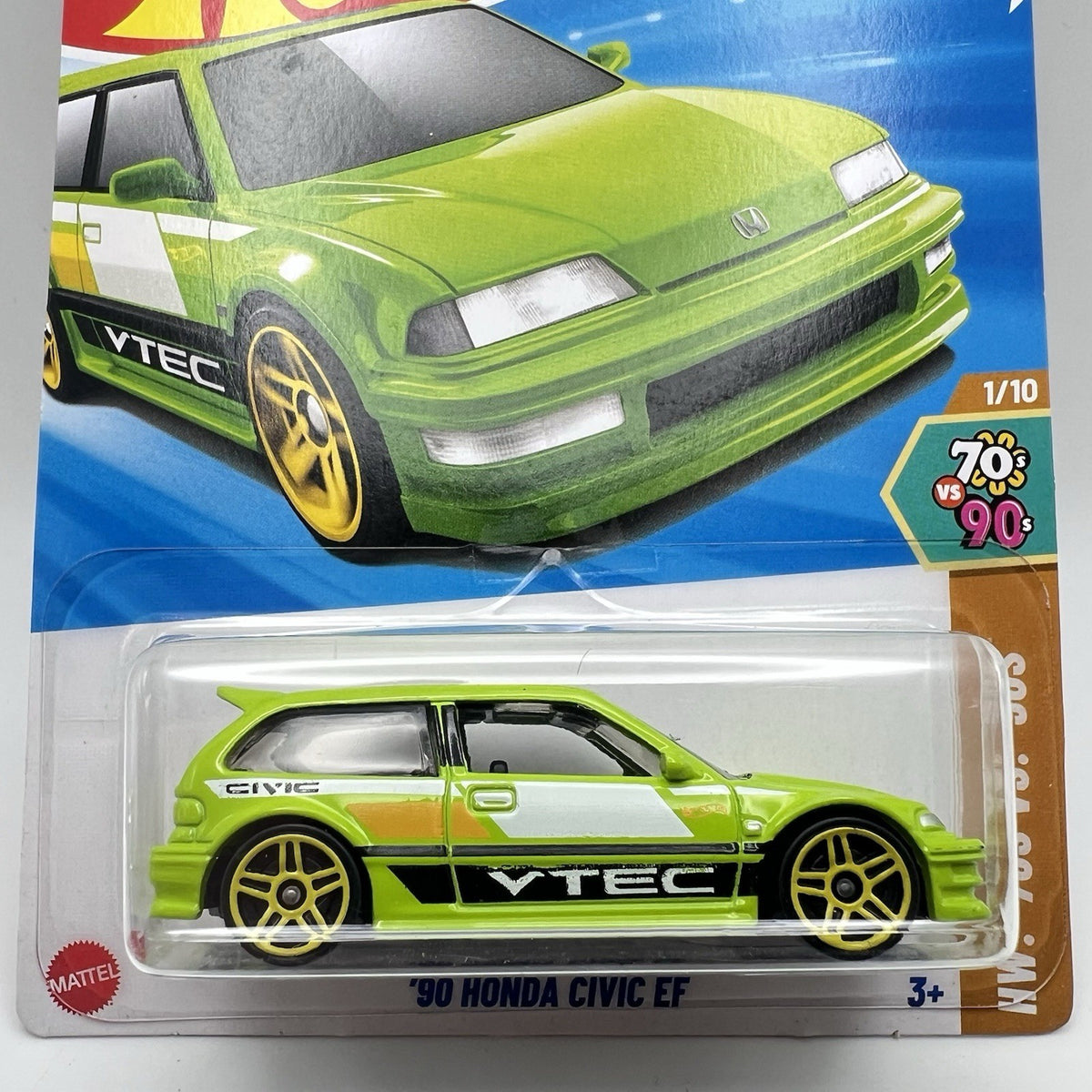 Hot Wheels 2025 '70s vs. '90s #28 Honda Civic EF Green