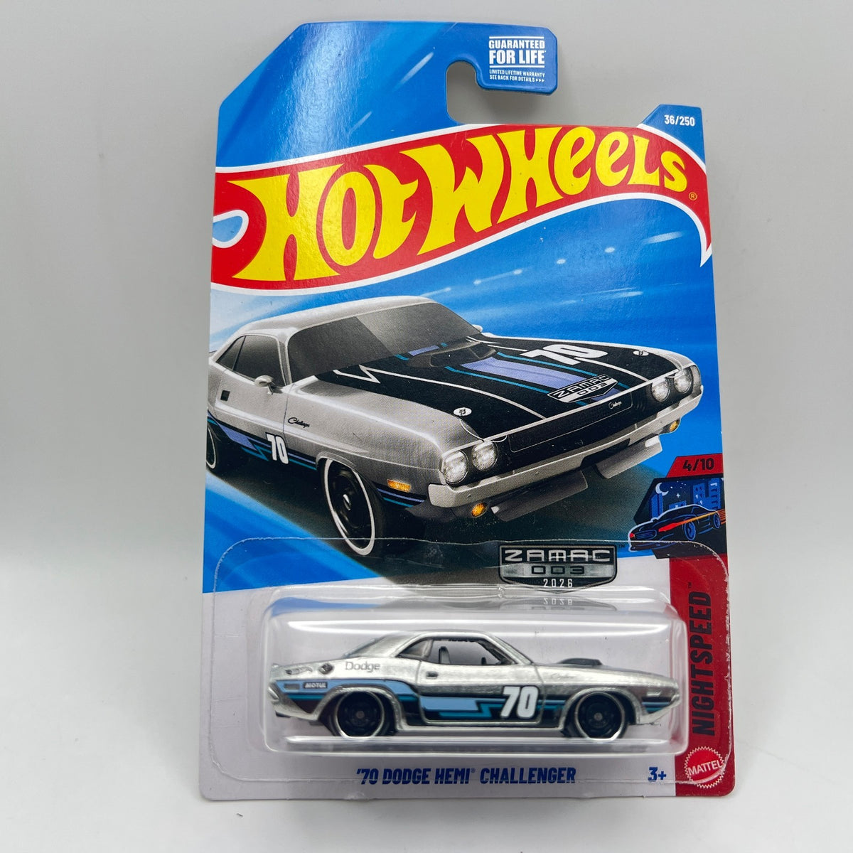 Hot Wheels 70 Dodge Hemi Challenger 36/250 Nightspeed ZAMAC 003 1:64