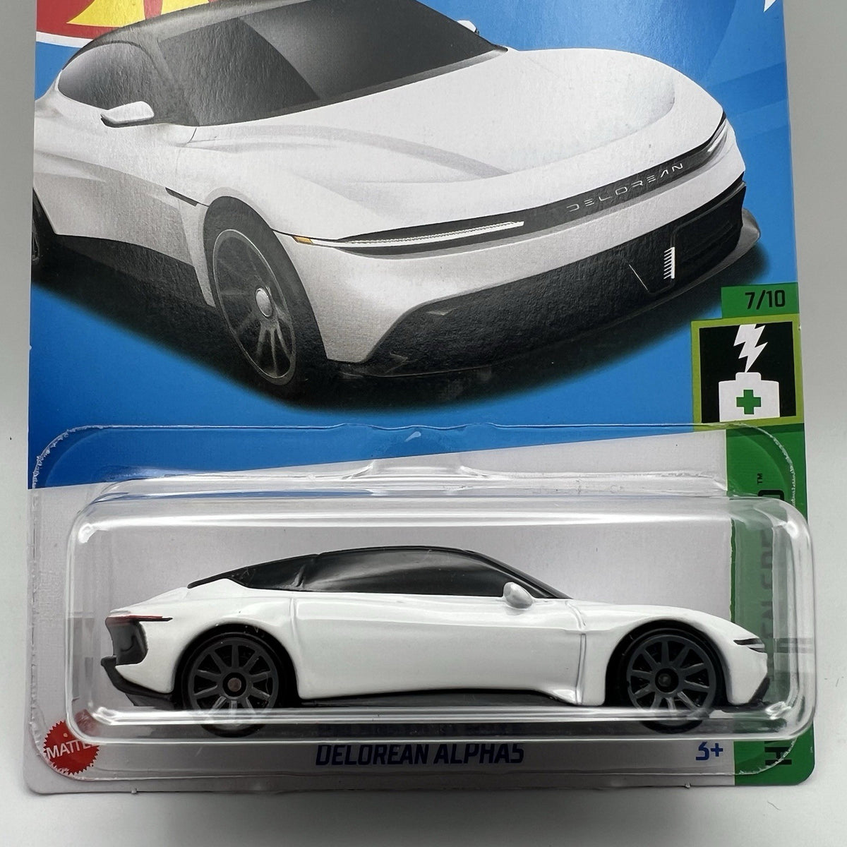 2024 Hot Wheels White DeLorean Alphas 85/250 HW Green Speed 7/10