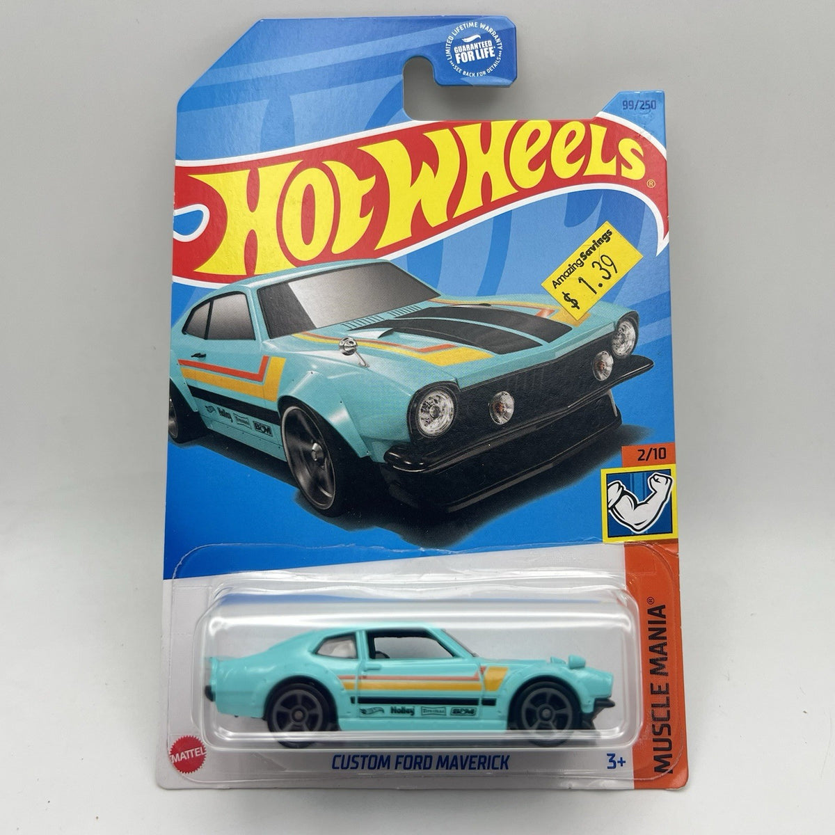Custom Ford Maverick Muscle Mania 2/10 Turquoise Hot Wheels 2023  #99 NIP NEW