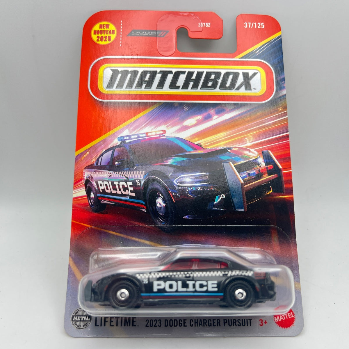 Matchbox 2023 Dodge Charger Pursuit Police Black 37/125 1:64 Diecast
