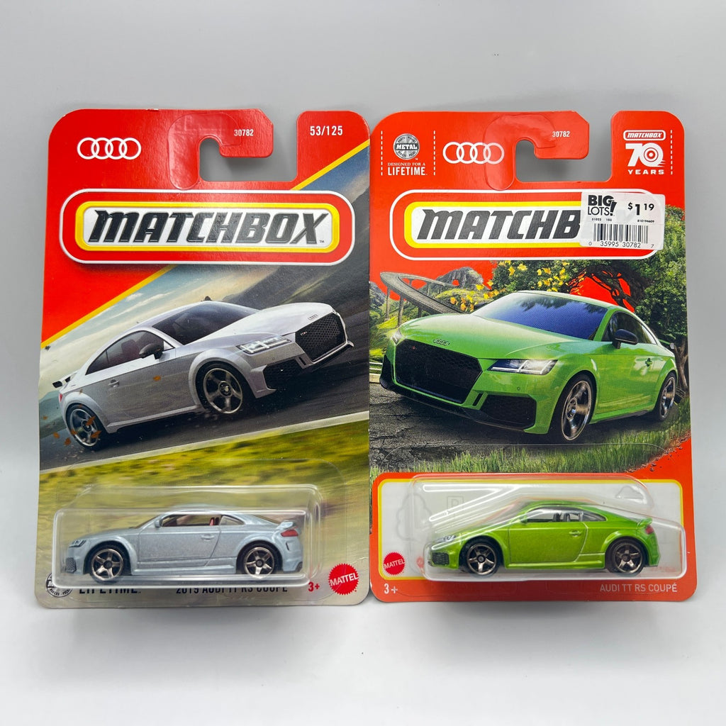 Matchbox Audi TT RS Coupe Lot of 2 Green 2/100 Silver 53/125 1:64