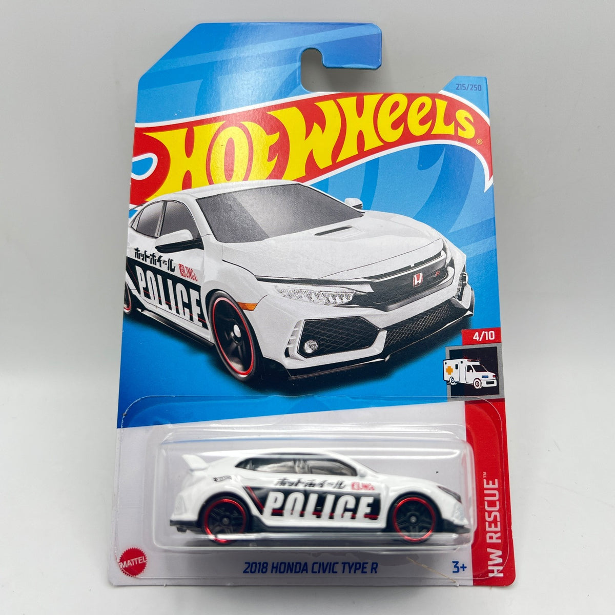 Hot Wheels 2018 Honda Civic Type R Lot of 3 White 11/250 Police Blue 123/250