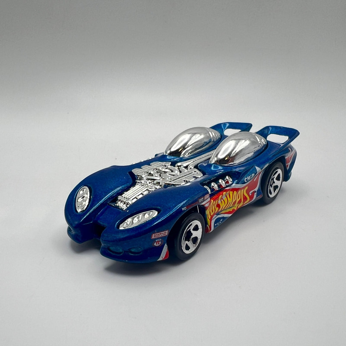 Hot Wheels Twin Mill II Blue Hot Wheels Logo Flames 1994 LOOSE 1/64