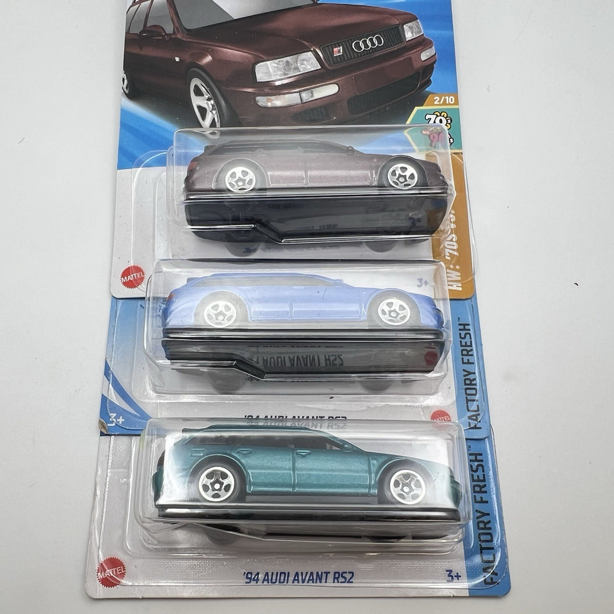 Hot Wheels 3 Diff '94 AUDI AVANT RS2 - Lot Of 3 - Blue, Teal, Maroon