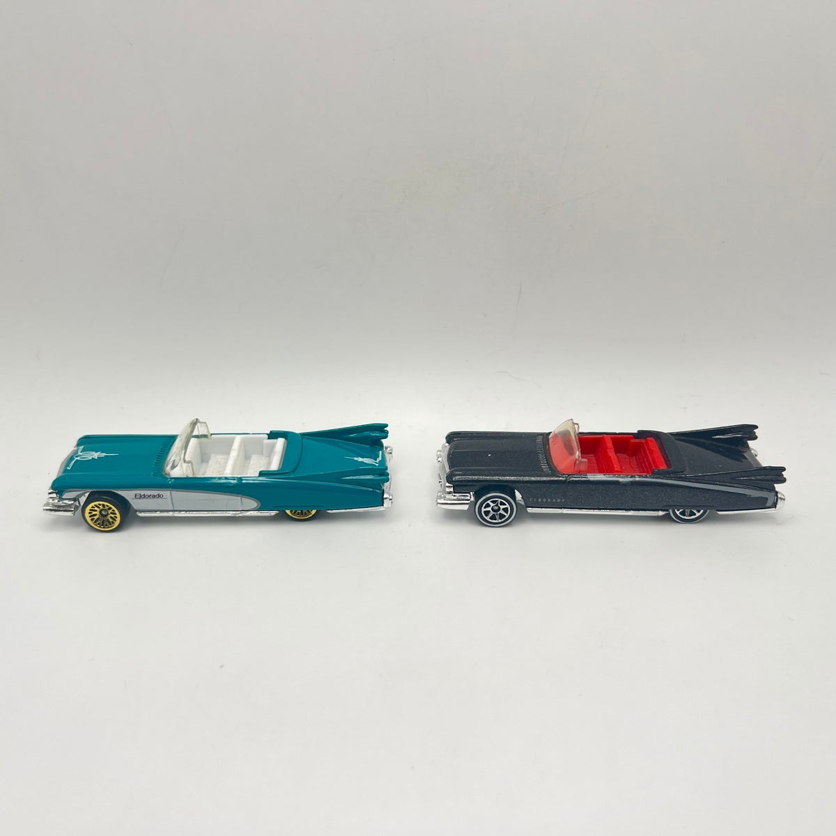 Hot Wheels Lot of 2 '59 Cadillac Eldorado Convertible Teal Black LOOSE