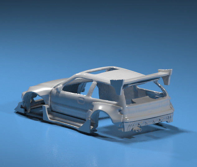 RB Style Wide Body Kit for Hot Wheels Civic EF - Resin - 3d Printed