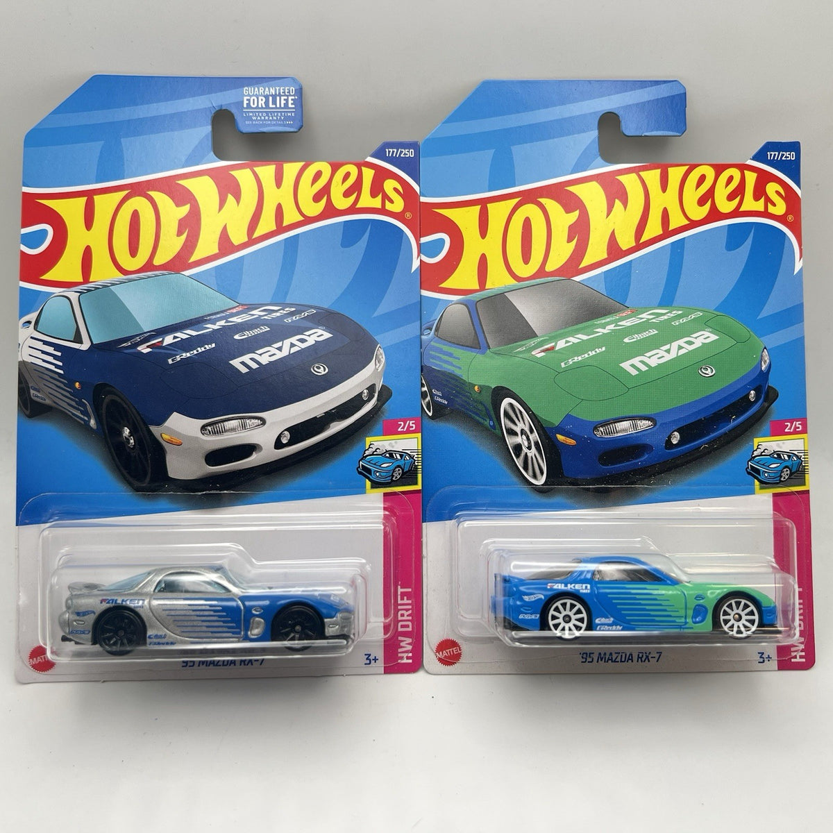 2021 Hot Wheels -95 MAZDA RX-7 Green FALKEN (2) Lot. NEW