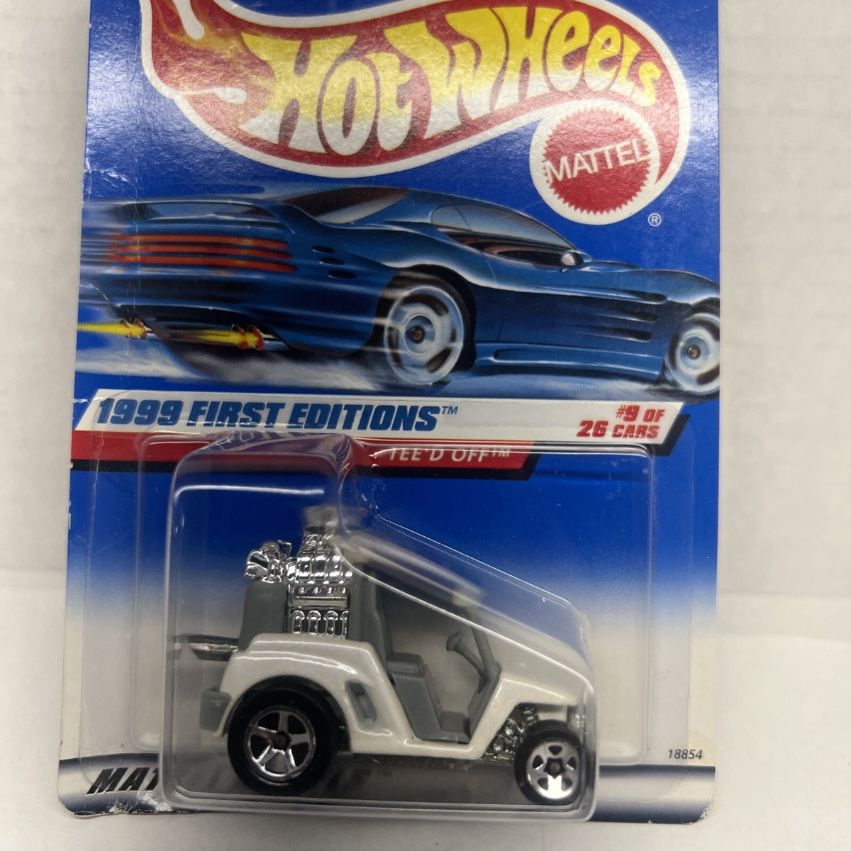 Hot Wheels #683 Teed Off Variation 1999 First Editions #9/26 NEW Golf Cart White