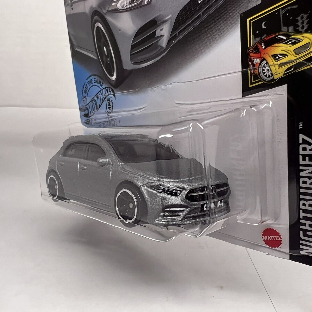 Hot Wheels 5/10 Nightburnerz '19 Mercedes-Benz A-Class gray #194 diecast 1:64