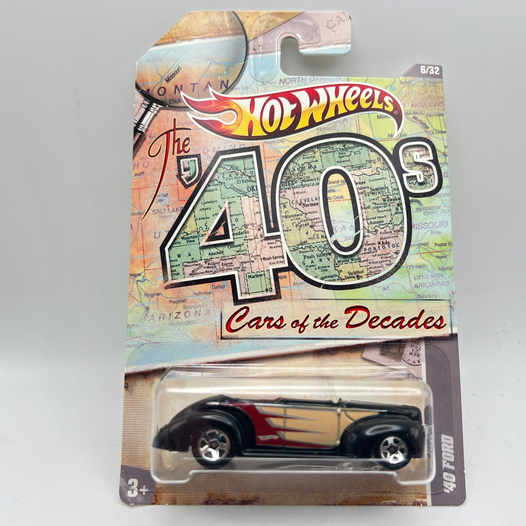 Hot Wheels '40 Ford Convertible Black Cars of the Decades 40s 5/32