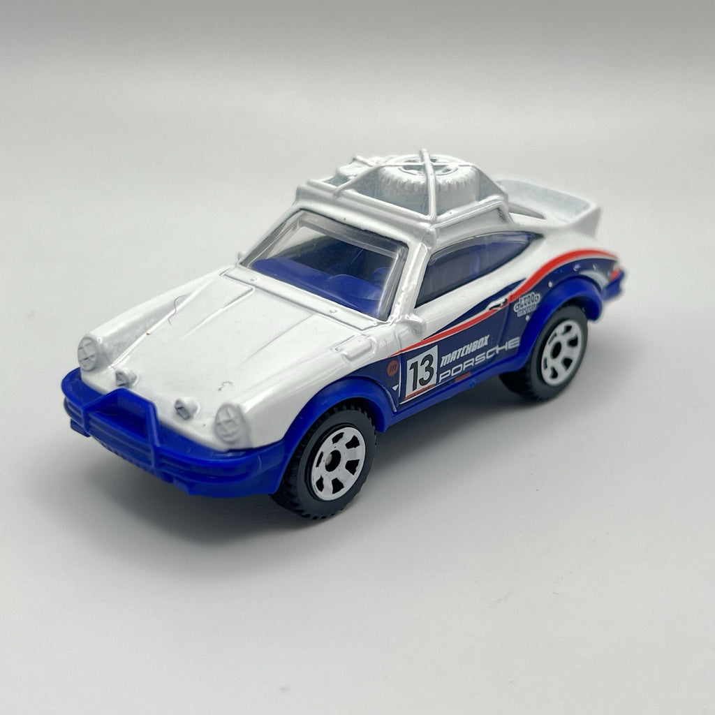 1985 Porsche 911 Rally 1/64 MATCHBOX Released 2018 BLUE AND WHITE