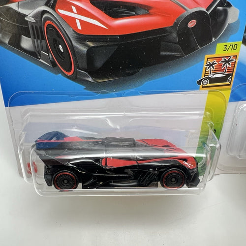 (Set Of 2) Hot Wheels Bugatti Bolide - Red And Blue