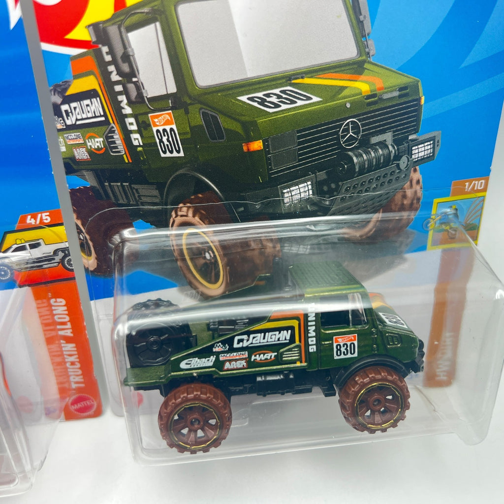 Hot Wheels Mercedes-Benz Unimog 1300L Lot of 2 Purple 64/250 & Green 178/250