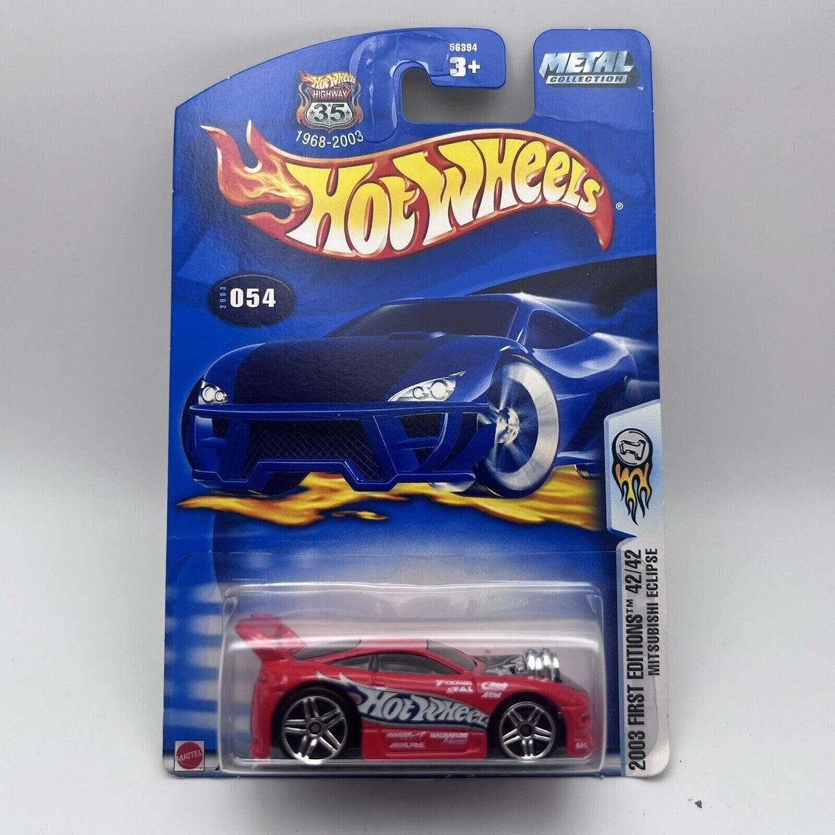 2003 Hot Wheels #54 First Editions 42/42 MITSUBISHI ECLIPSE Red w/Chrome Pr5 Sp