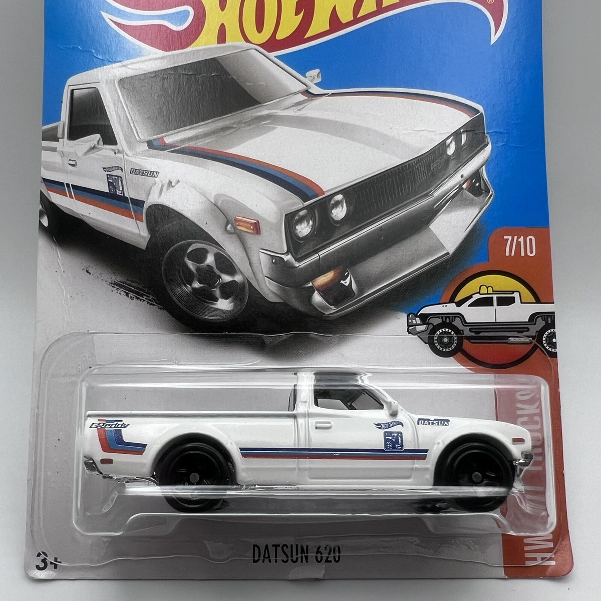 2017 🔥HOT WHEELS🛞 DATSUN 620 7/10 HW HOT TRUCKS WHITE 181/365