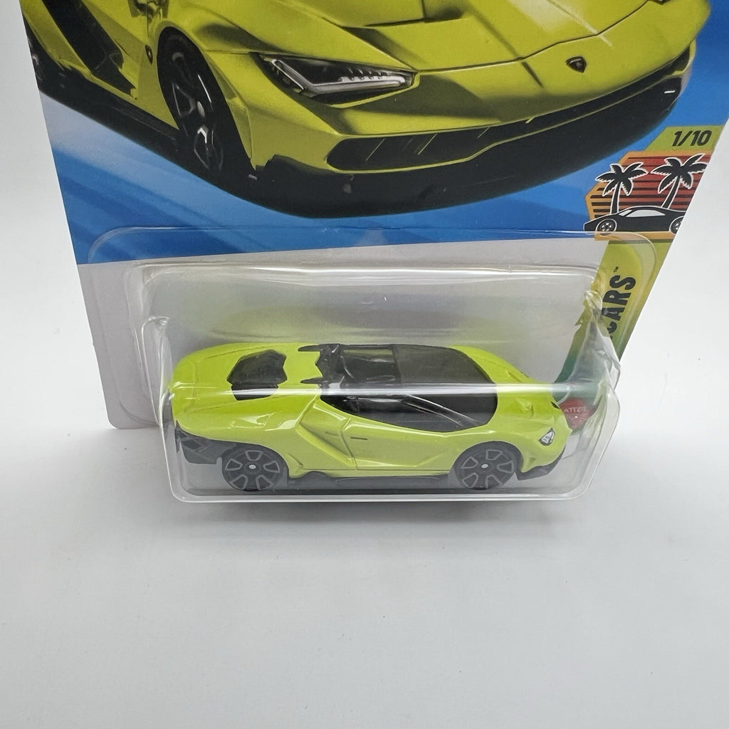 Hot Wheels Mainline 2016 LAMBORGHINI CENTENARIO ROADSTER Case F Green Color
