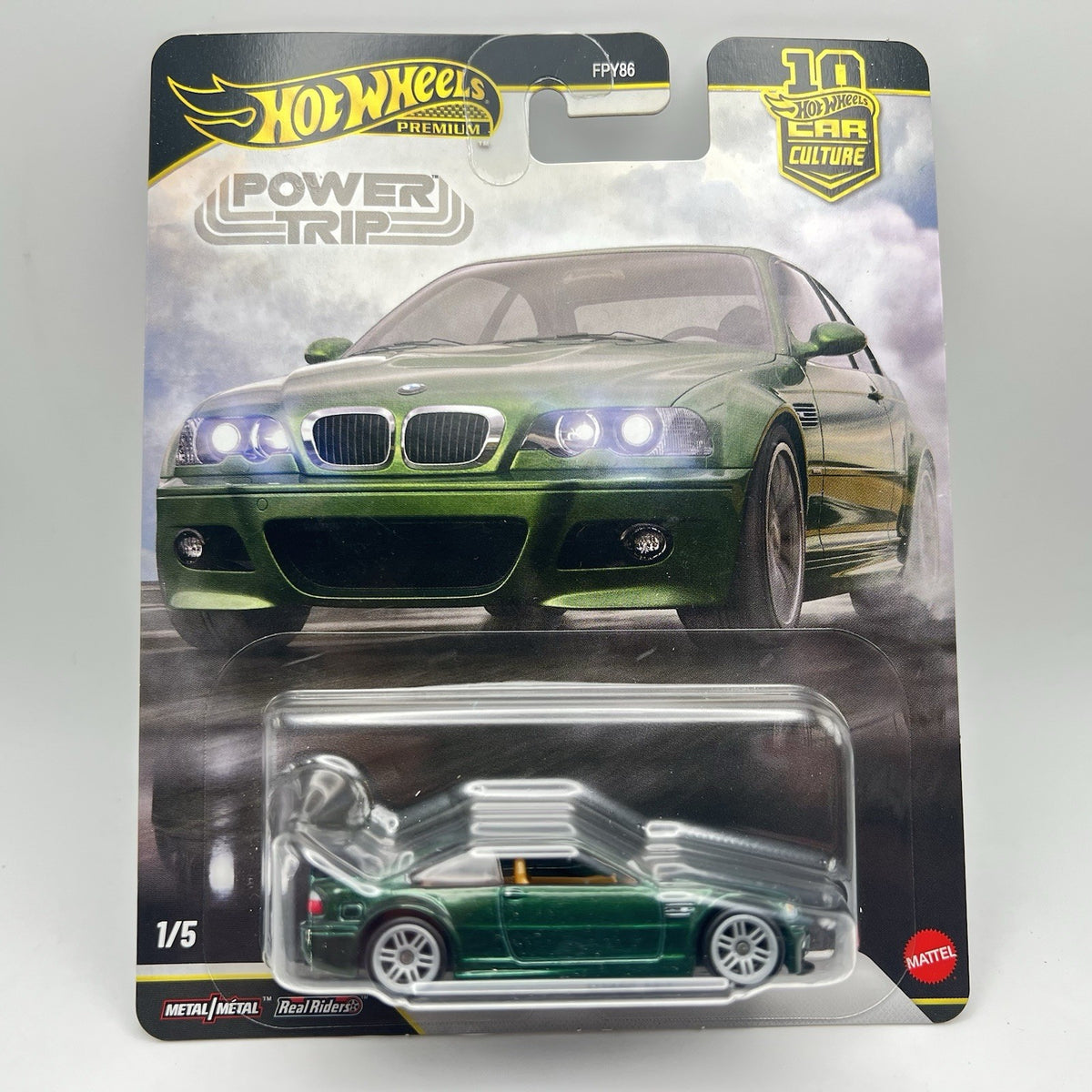 Hot Wheels Premium Power Trip #1/5 BMW M3 Real Riders Green Diecast 1:64 Scale