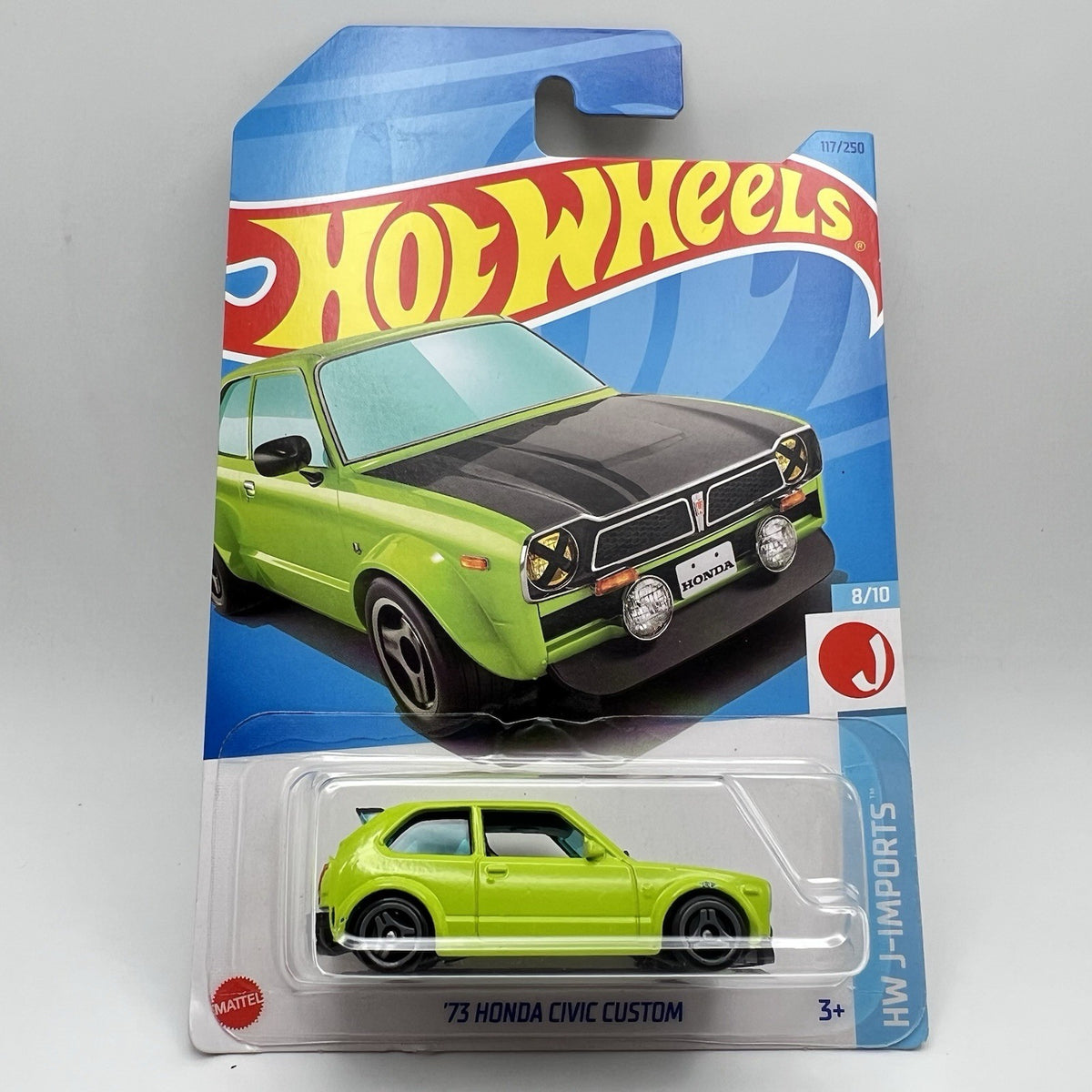 2023 Hot Wheels '73 Honda Civic Custom HW J-Imports 8/10 #117/250 Lime Green