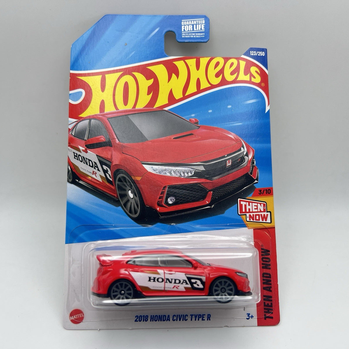 2025 Hot Wheels Red 2018 Honda Civic Type R 123/250 Then And Now 3/10