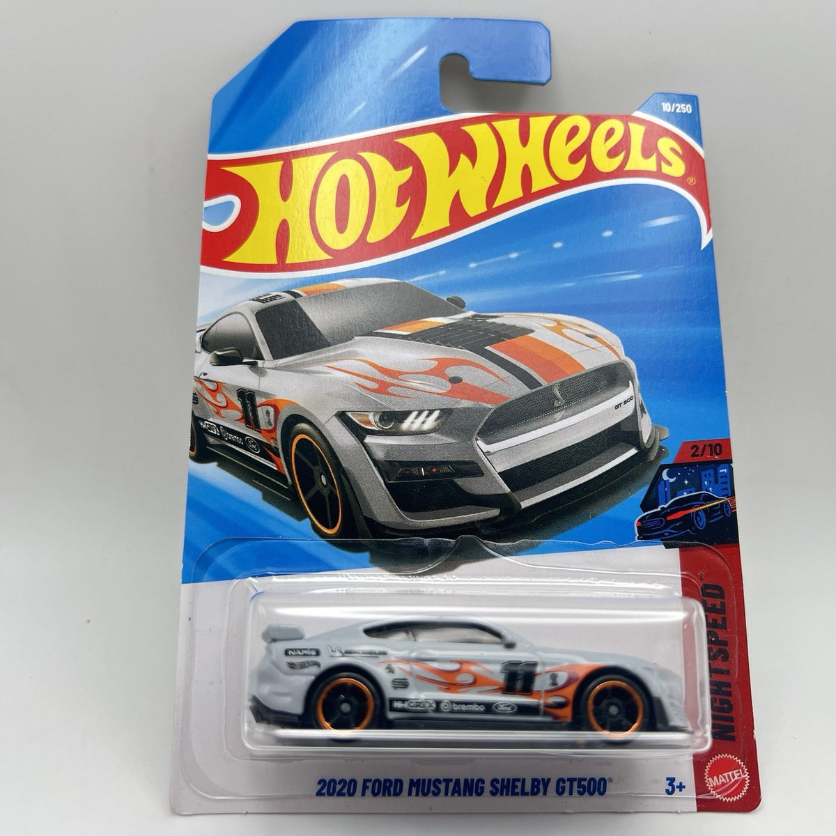 Hot Wheels- 2020 Ford Mustang Shelby GT500 Gray 2/250,Night Speed 2025