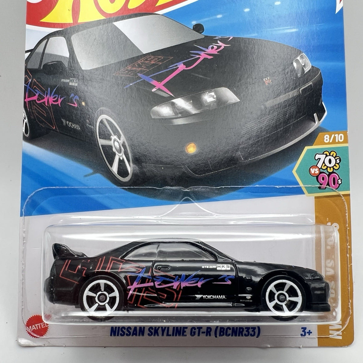 2025 Hot Wheels black NISSAN SKYLINE GT-R (BNR33) '70s vs '90s JDM 144/250