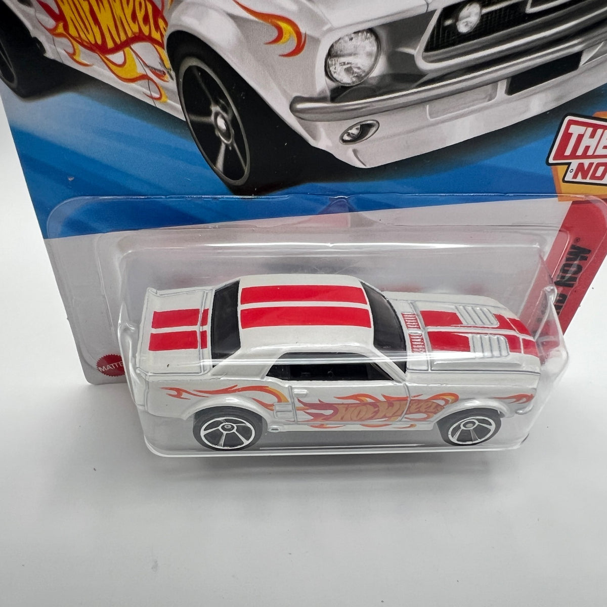 Hot Wheels 67 Ford Mustang Coupe White Flames Then And Now 1/10 121/250 2025