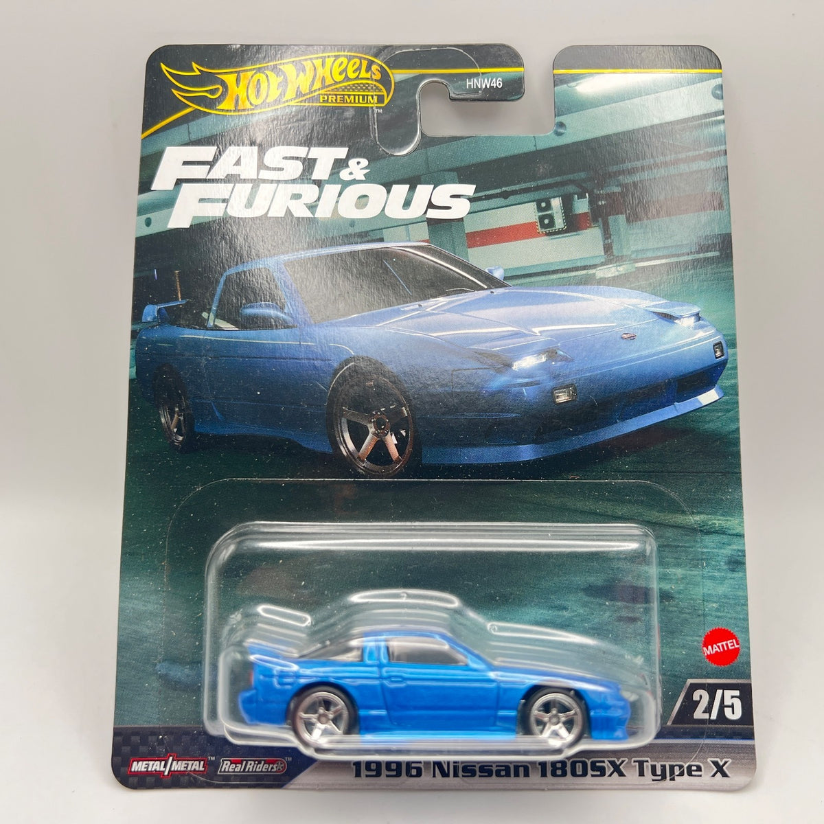Hot Wheels Premium 1996 Nissan 180SX Type X Fast and Furious 2/5 Blue
