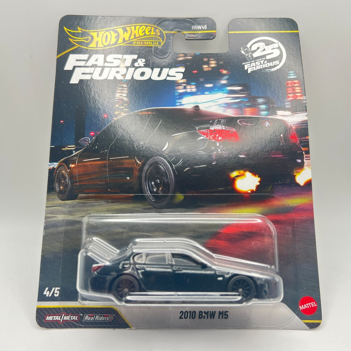 Hot Wheels Premium 2010 BMW M5 Fast and Furious 4/5 Black Real Riders