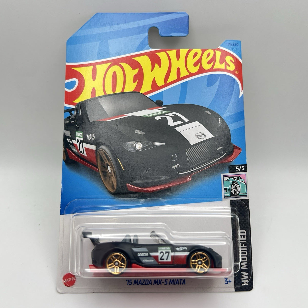 '15 Mazda MX-5 Miata Hot Wheels 114/250  2023 HW Modified 5/5 Black NIP