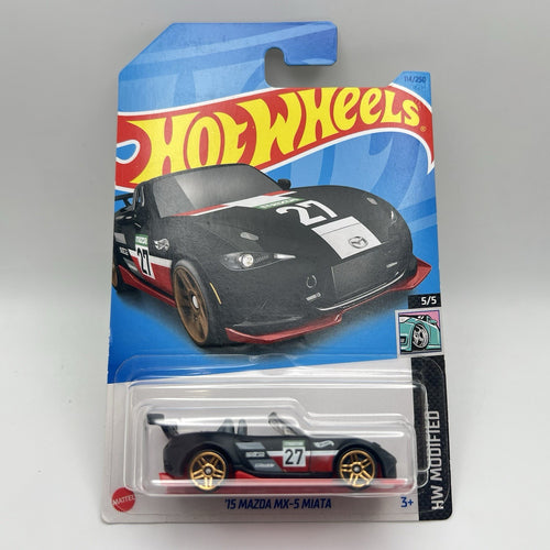 '15 Mazda MX-5 Miata Hot Wheels 114/250  2023 HW Modified 5/5 Black NIP