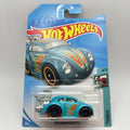 2018 Hot Wheels #347 Tooned 4/5 VOLKSWAGEN BEETLE Teal w/Black St8 Spoke Wheels
