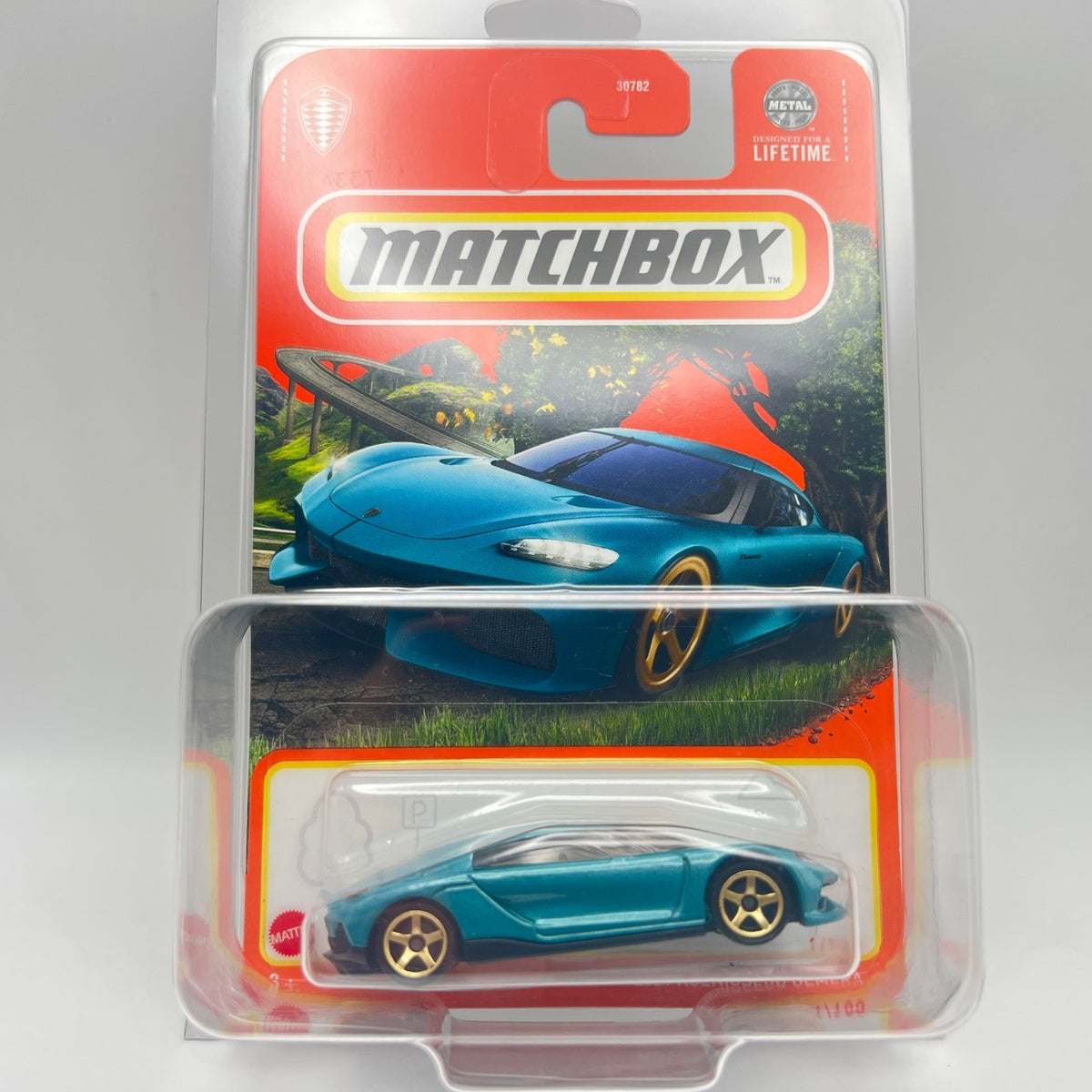 Matchbox 2021 Koenigsegg Gemera Teal 1/100 ERROR Car Reversed The Vault